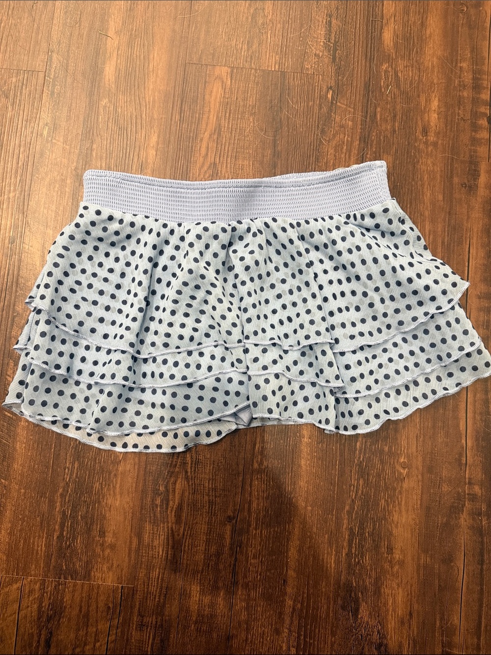 Princess Polly Light Blue Polka Dot Ruffle Mini Skirt